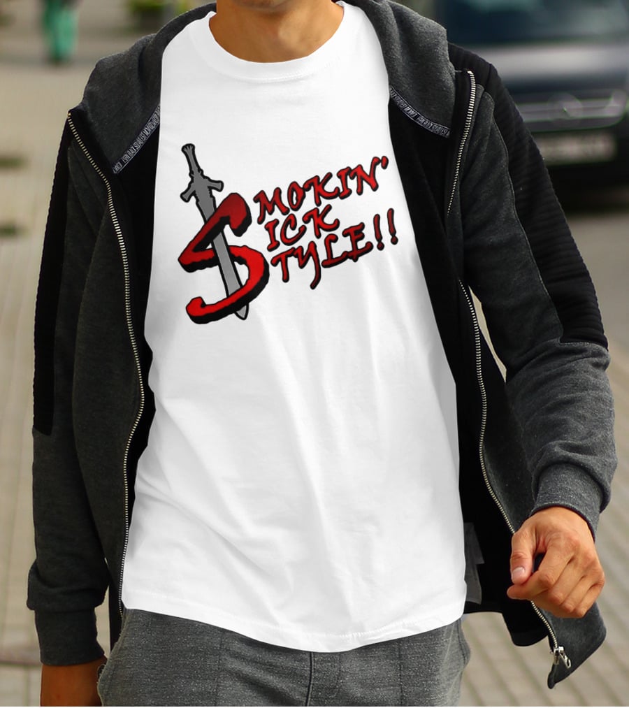 Smokin Sick Style Sword Motif T-Shirt