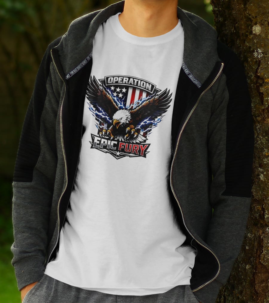 Operation Epic Fury Eagle American Flag Power T-Shirt