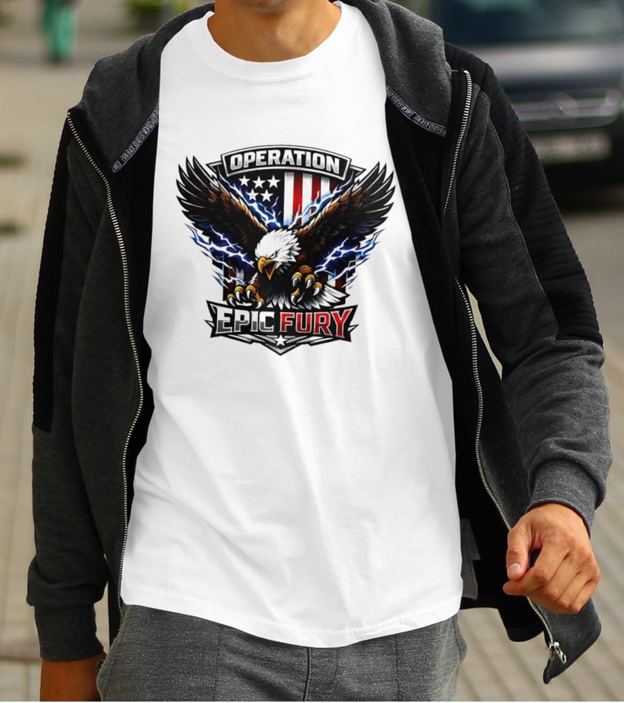 Operation Epic Fury Eagle American Flag Power T-Shirt