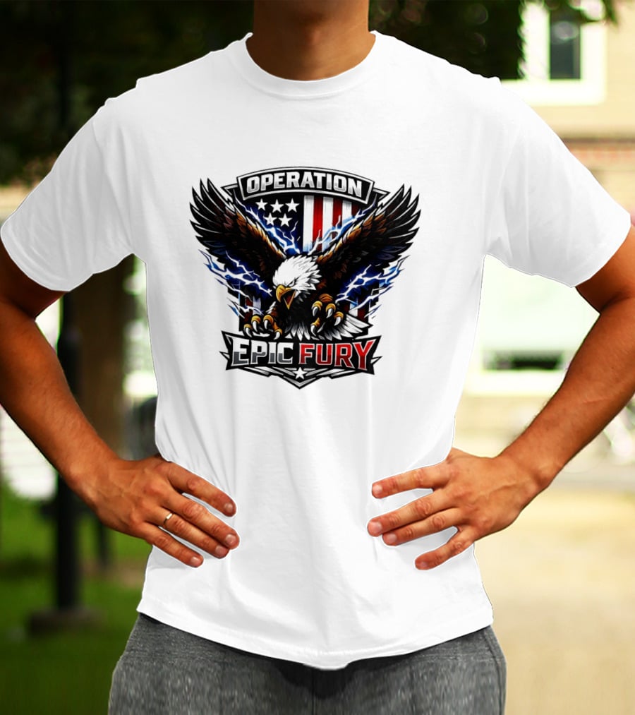 Operation Epic Fury Eagle American Flag Power T-Shirt