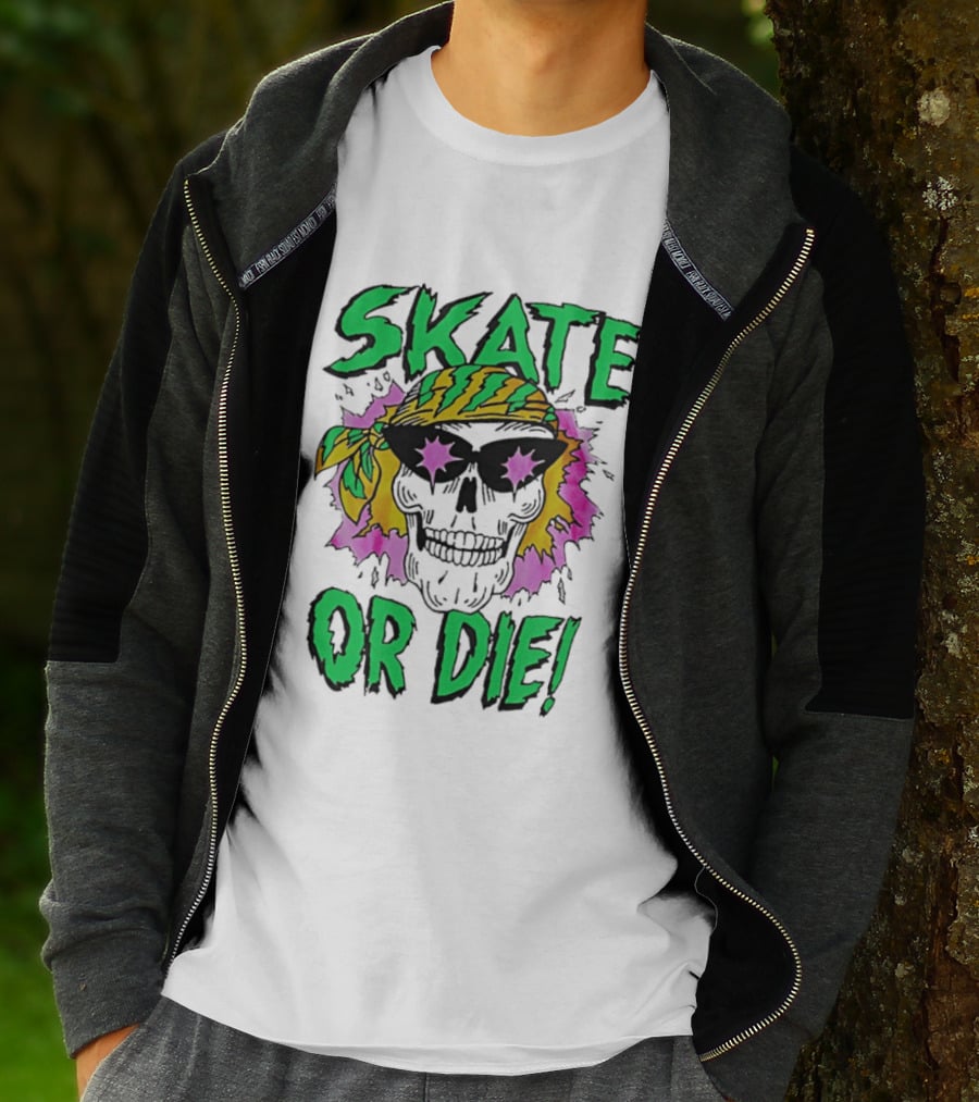 Stranger Things Season 4 Skate Or Die Skull Bandana Sunglasses T-Shirt