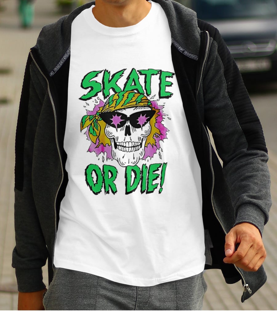 Stranger Things Season 4 Skate Or Die Skull Bandana Sunglasses T-Shirt