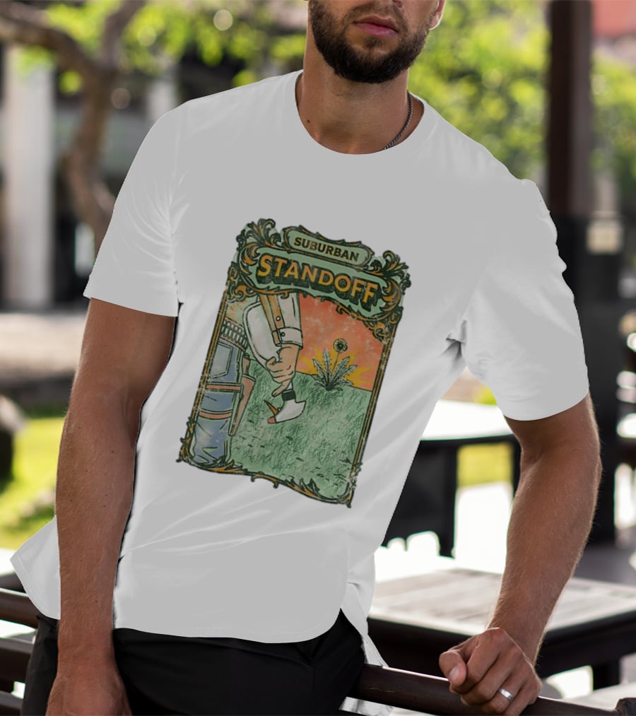 Suburban Standoff Wild West Duel Scene T-Shirt