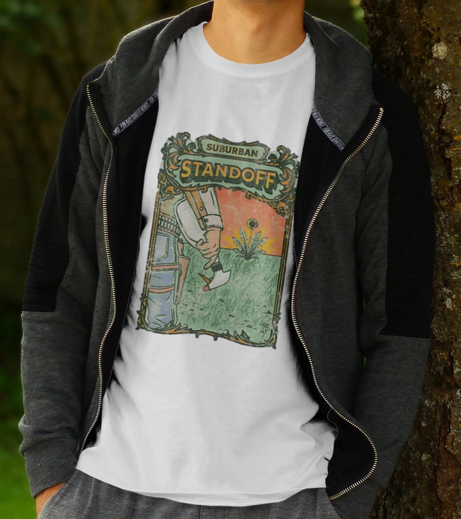 Suburban Standoff Wild West Duel Scene T-Shirt
