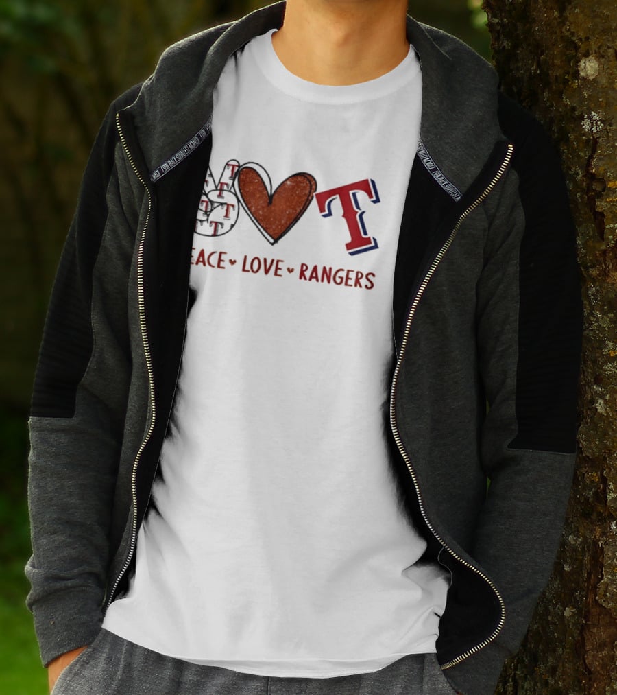Peace Love Rangers Hand Sign Heart Shape T T-Shirt
