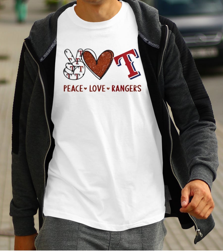 Peace Love Rangers Hand Sign Heart Shape T T-Shirt