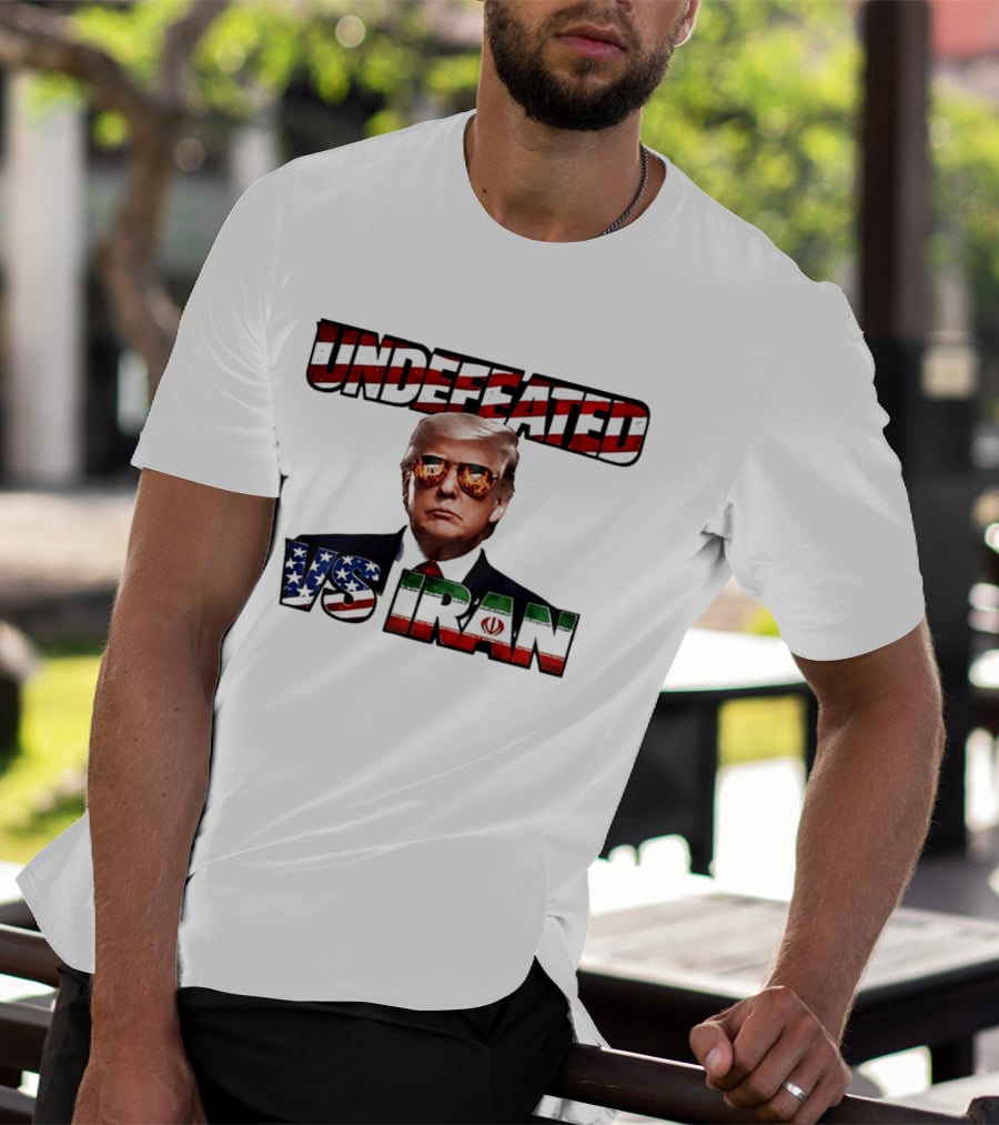 UNDEFEATED Donald Trump Sunglasses Vs Iran Flag Iconic Matchup T-Shirt