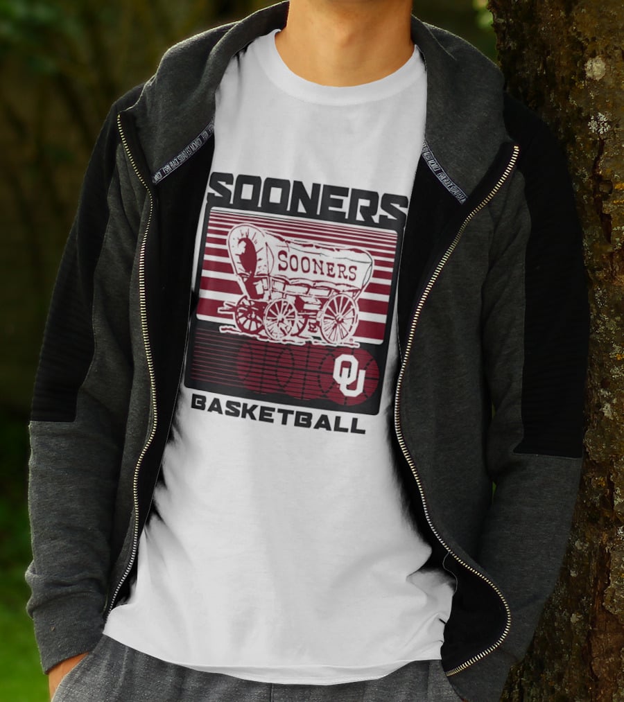 Sooners Basketball 1800s Wagon OU Staredown T-Shirt