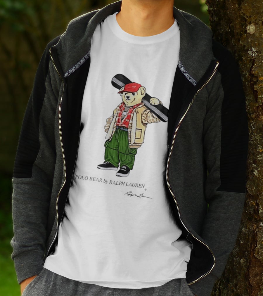 Polo Bear Ralph Lauren Vintage Outdoors Style Skier Fashion T-Shirt