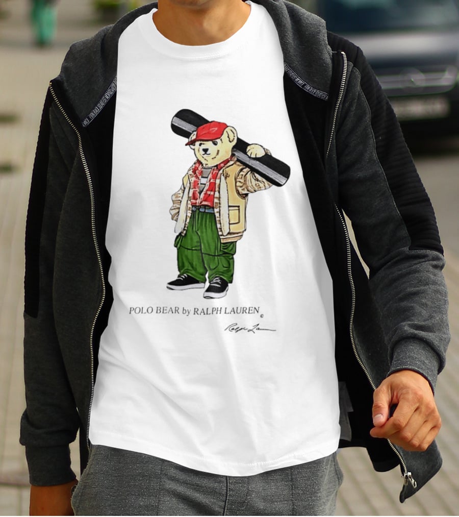 Polo Bear Ralph Lauren Vintage Outdoors Style Skier Fashion T-Shirt