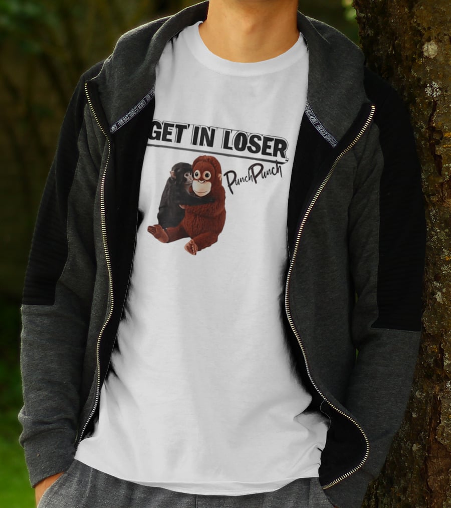 Punch Monkey Get In Loser Funny PopPiPi T-Shirt