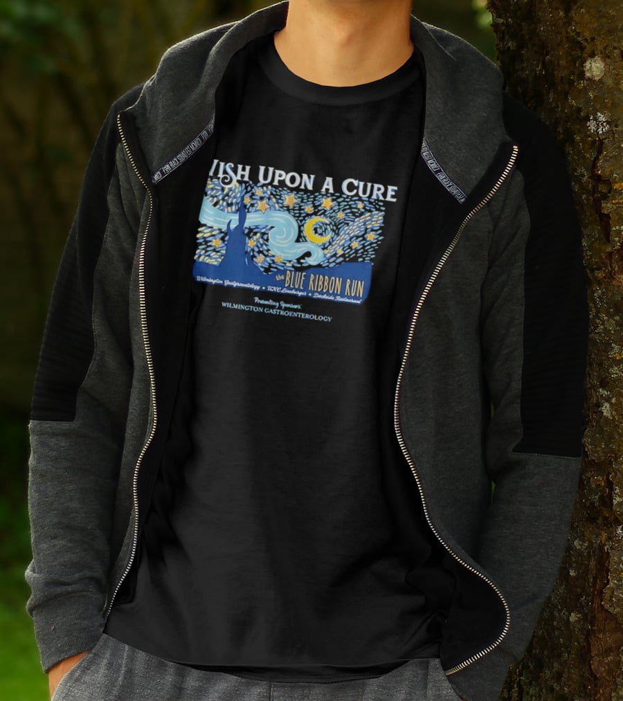 Wish Upon A Cure Blue Ribbon Run Wilmington Gastroenterology Event T-Shirt