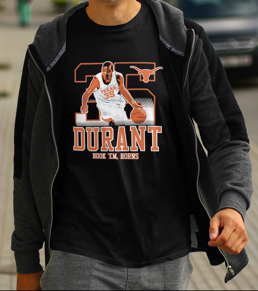 Kevin Durant 35 Texas Hook 'em Horns Longhorns Basketball T-Shirt
