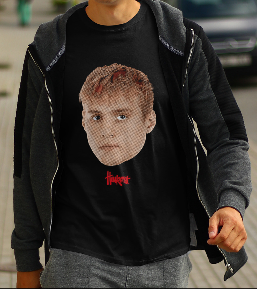 Leo Curtis Nebraska Cornhuskers Big Head Huskers T-Shirt