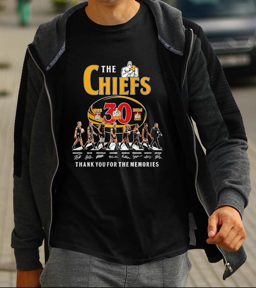 The Chiefs 30th Anniversary 1996 2026 Thank You For The Memories Signatures T-Shirt