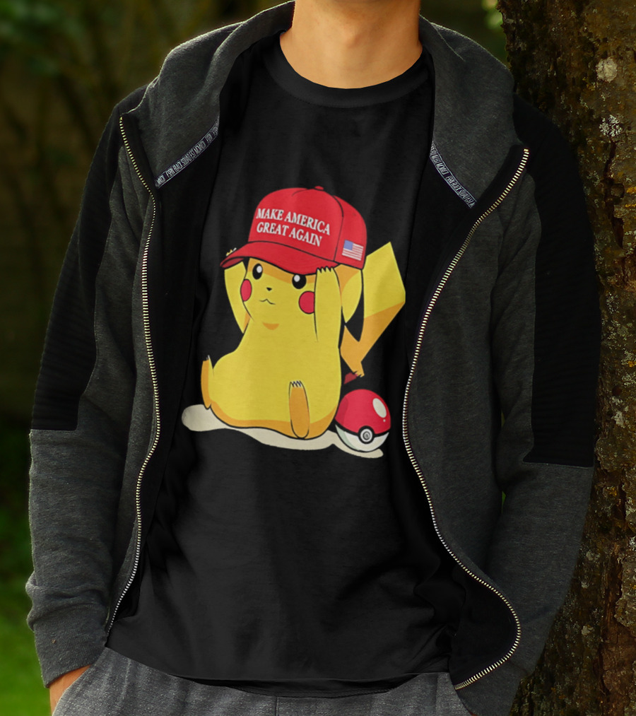 MAGA Pikachu Make America Great Again Hat Pokemon Fan Trend T-Shirt