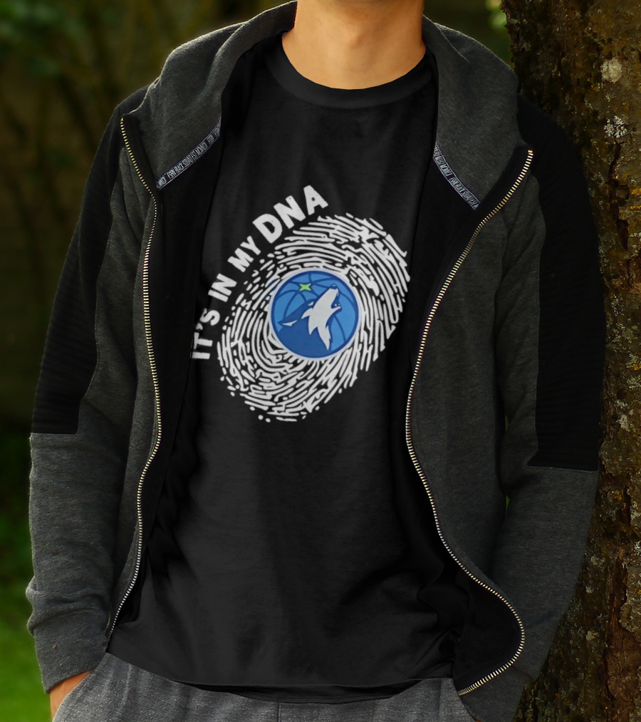 Minnesota Timberwolves It's In My DNA Fingerprint Wolf Basketball T-Shirt