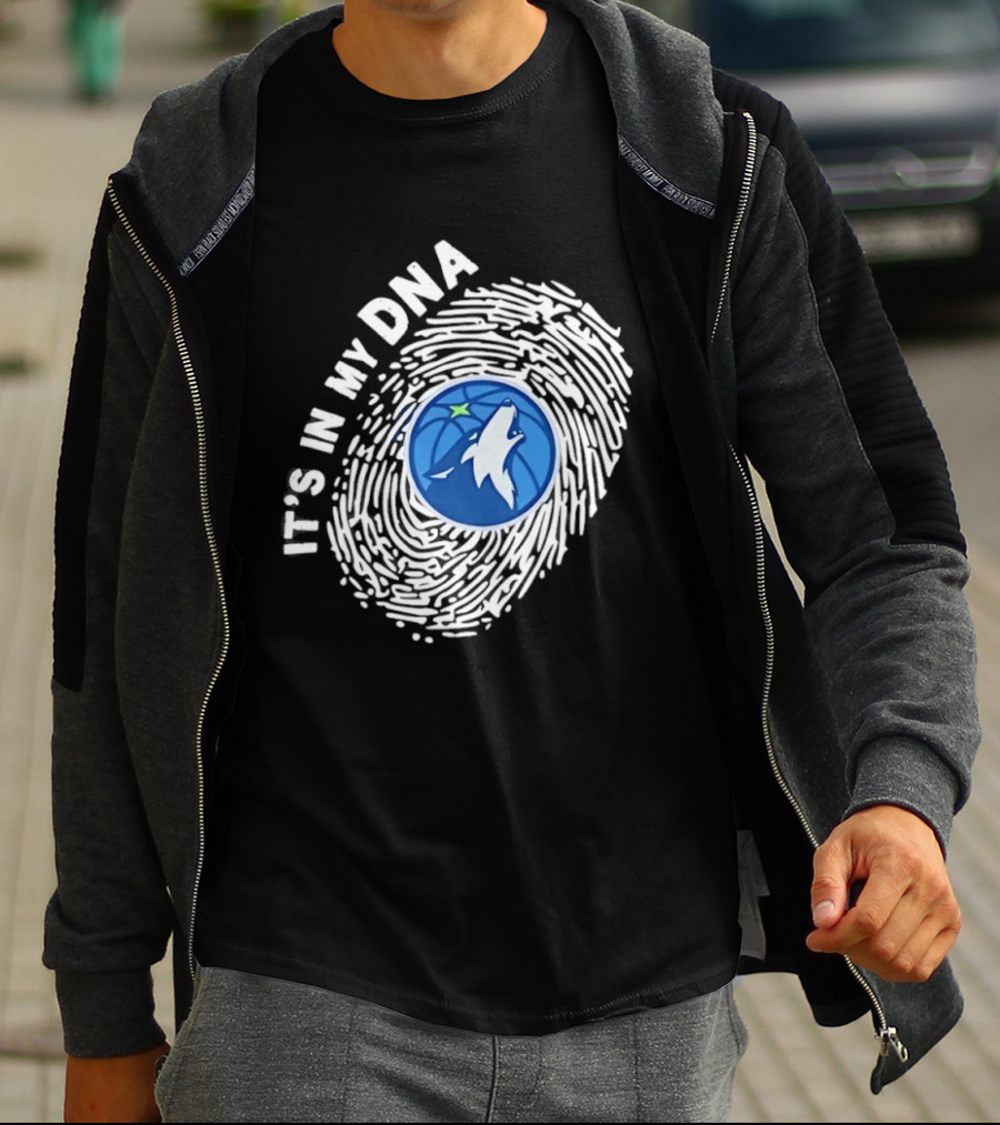 Minnesota Timberwolves It's In My DNA Fingerprint Wolf Basketball T-Shirt