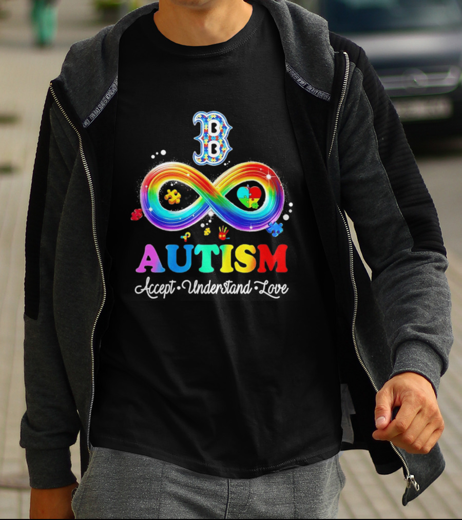 Boston Red Sox Autism Spectrum Infinite Support Accept Understand Love T-Shirt