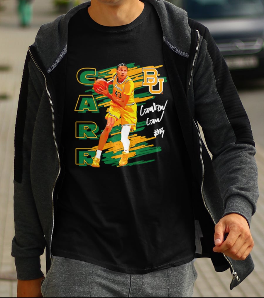 CARR Baylor Basketball Player BU Number 4 Collage T-Shirt