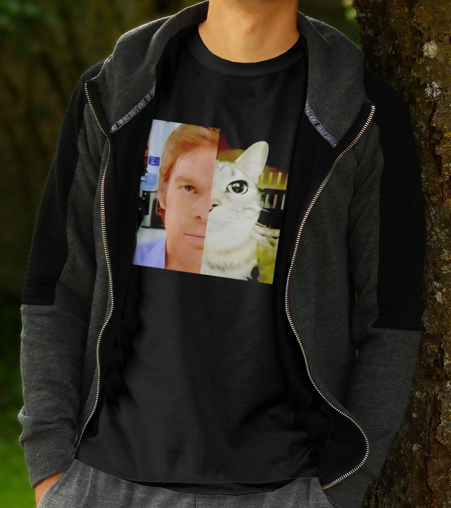 Dexter Morgan Cat Mashup Face Fusion T-Shirt