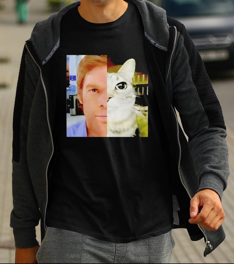 Dexter Morgan Cat Mashup Face Fusion T-Shirt