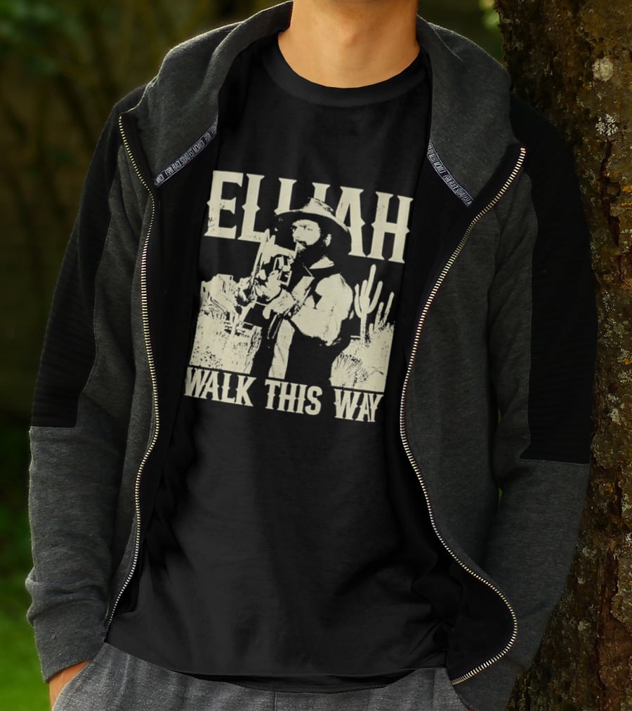 Elijah Walk This Way Cowboy Desert Scene T-Shirt