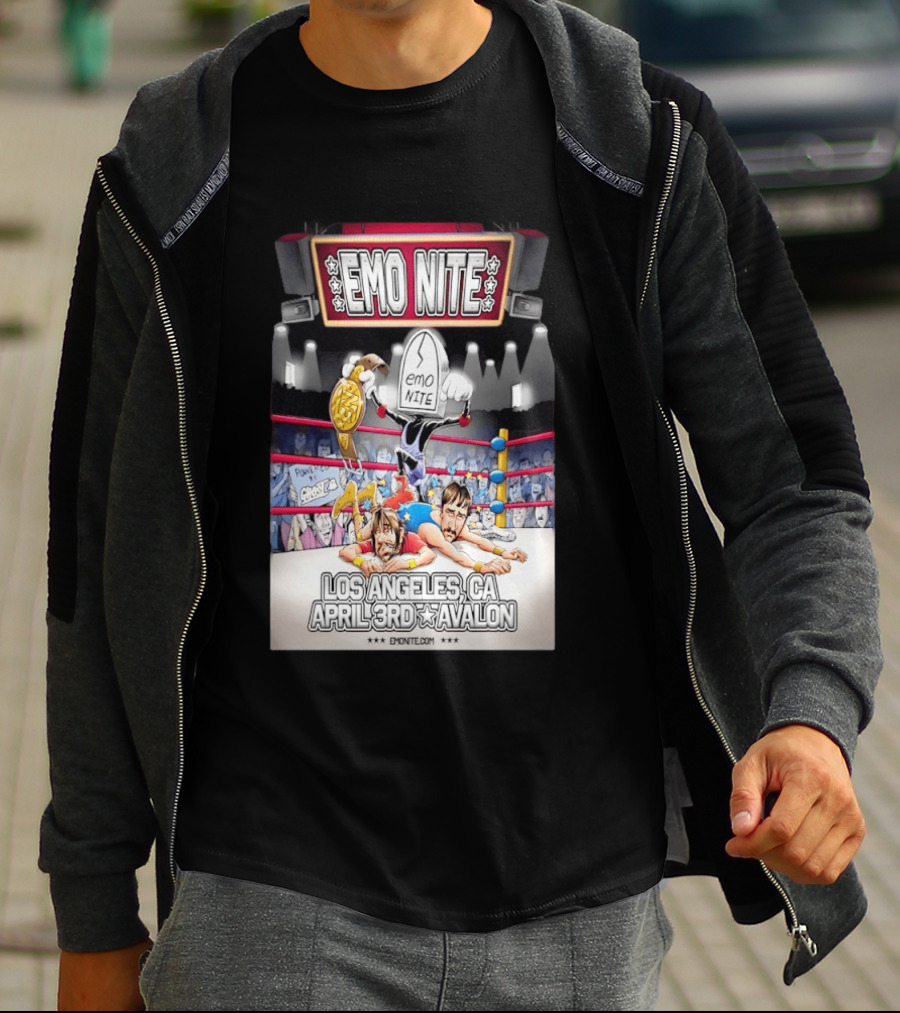 Emo Nite Los Angeles CA April 3rd Avalon Ghost Wrestling Show T-Shirt