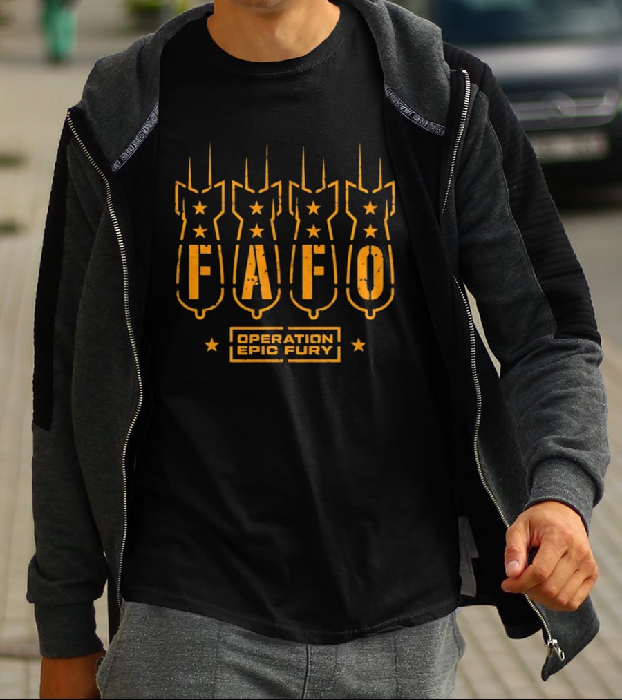 FAFO Operation Epic Fury Bomber Stars T-Shirt