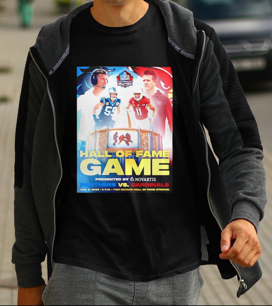 Hall Of Fame Game August 6 2026 Panthers Vs Cardinals Tom Benson Hall Of Fame Stadium T-Shirt