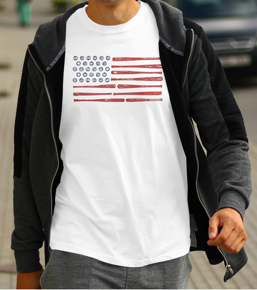 USA Baseball Flag Stars And Stripes T-Shirt