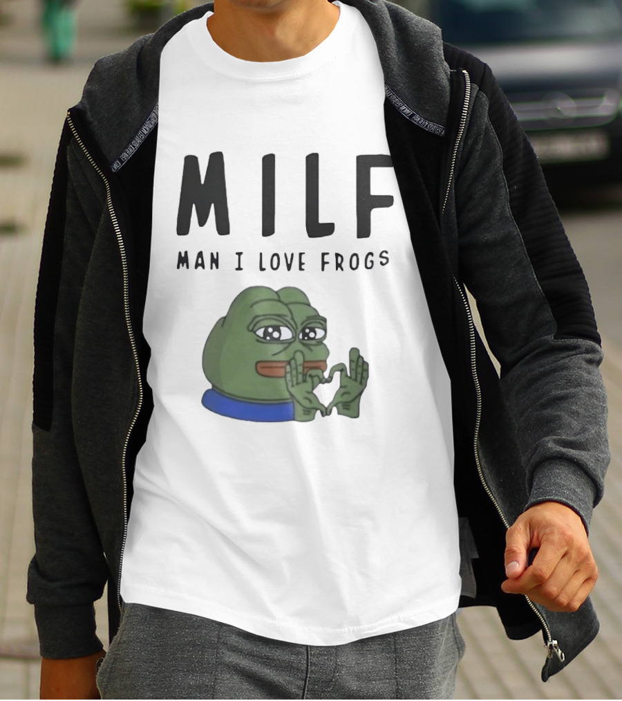 MILF Frog Meme Man I Love Frogs Heart T-Shirt