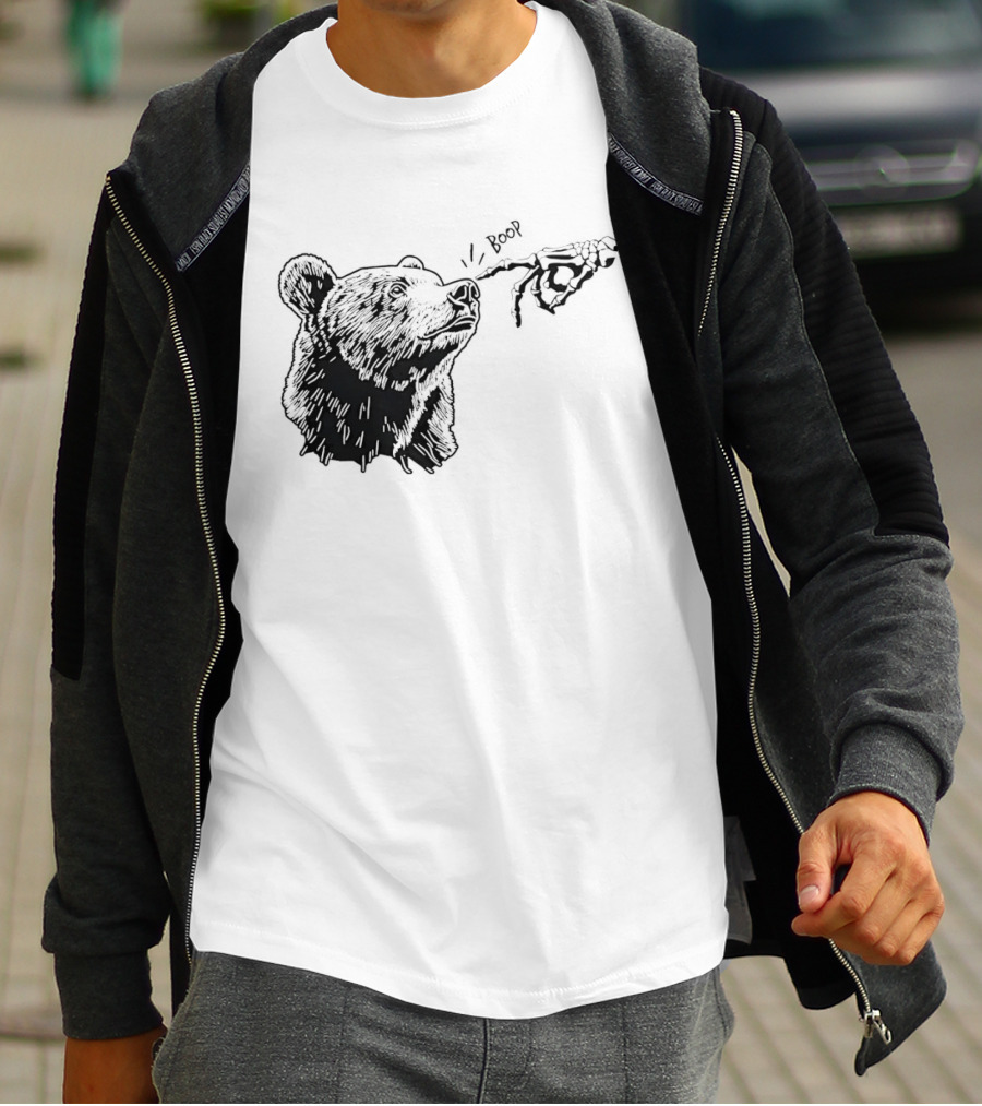 Boop The Bear Meme Black Grizzly Carrot Sketch T-Shirt