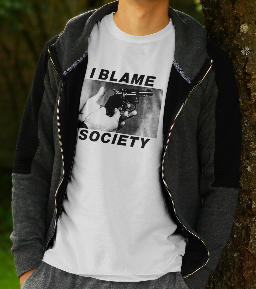 I Blame Society Raised Middle Finger Attitude T-Shirt