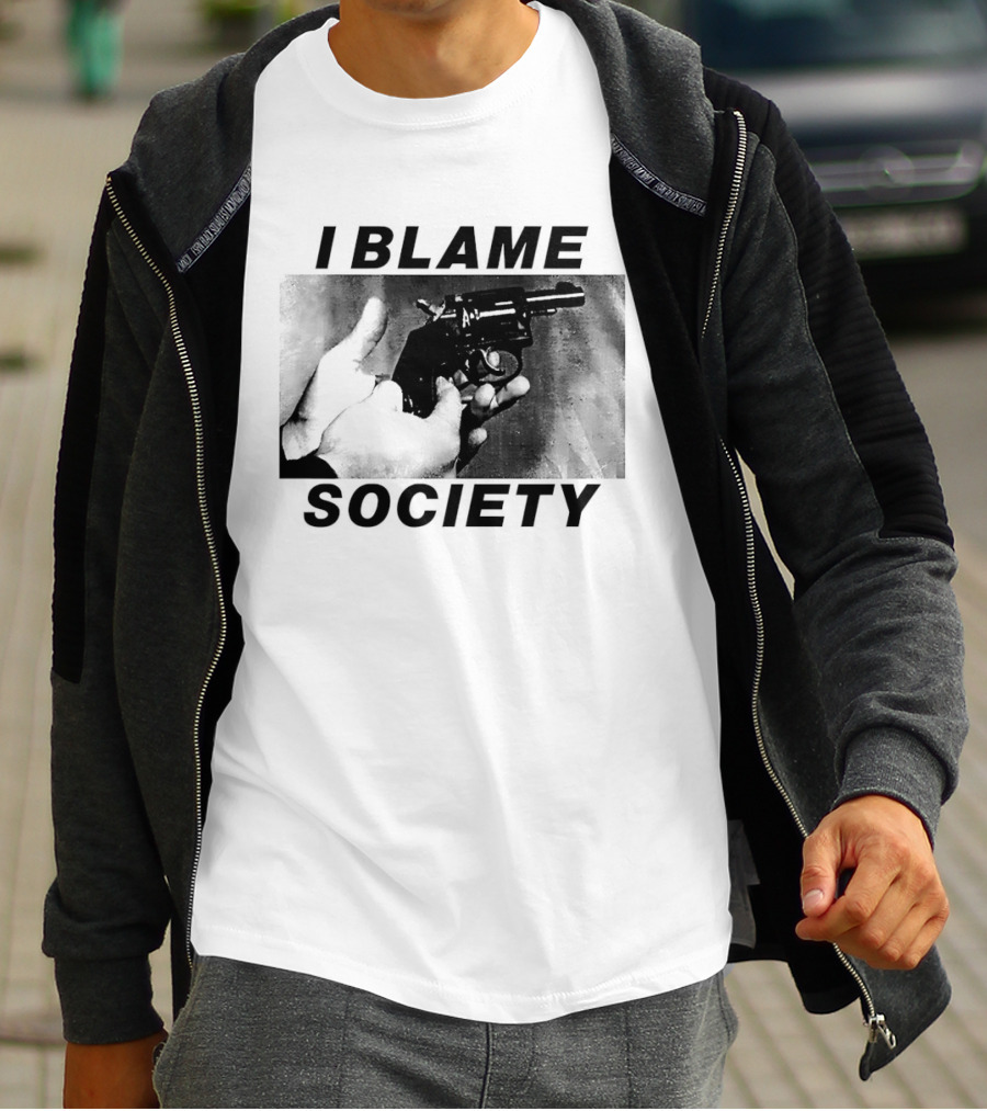 I Blame Society Raised Middle Finger Attitude T-Shirt