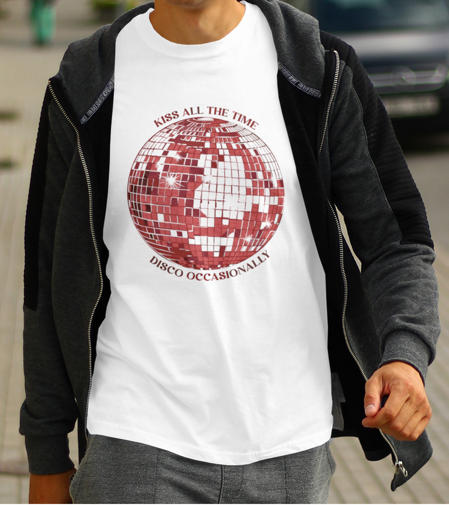 Kiss All The Time Disco Occasionally Disco Ball Bella T-Shirt