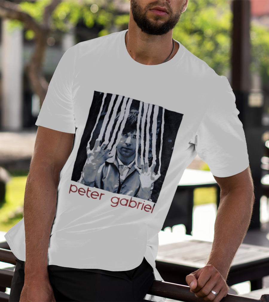 Peter Gabriel Iconic Image With Torn Lines T-Shirt