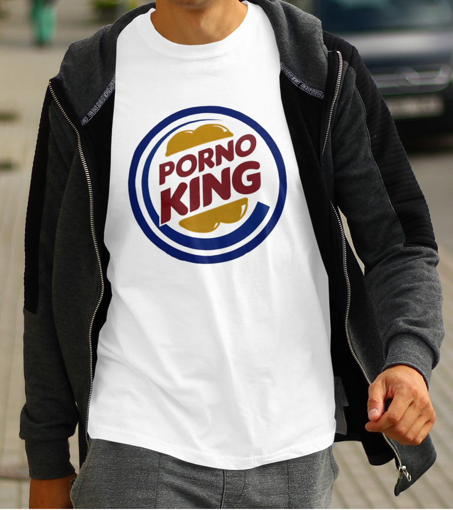 Porno King Burger King Logo Parody Humorous T-Shirt