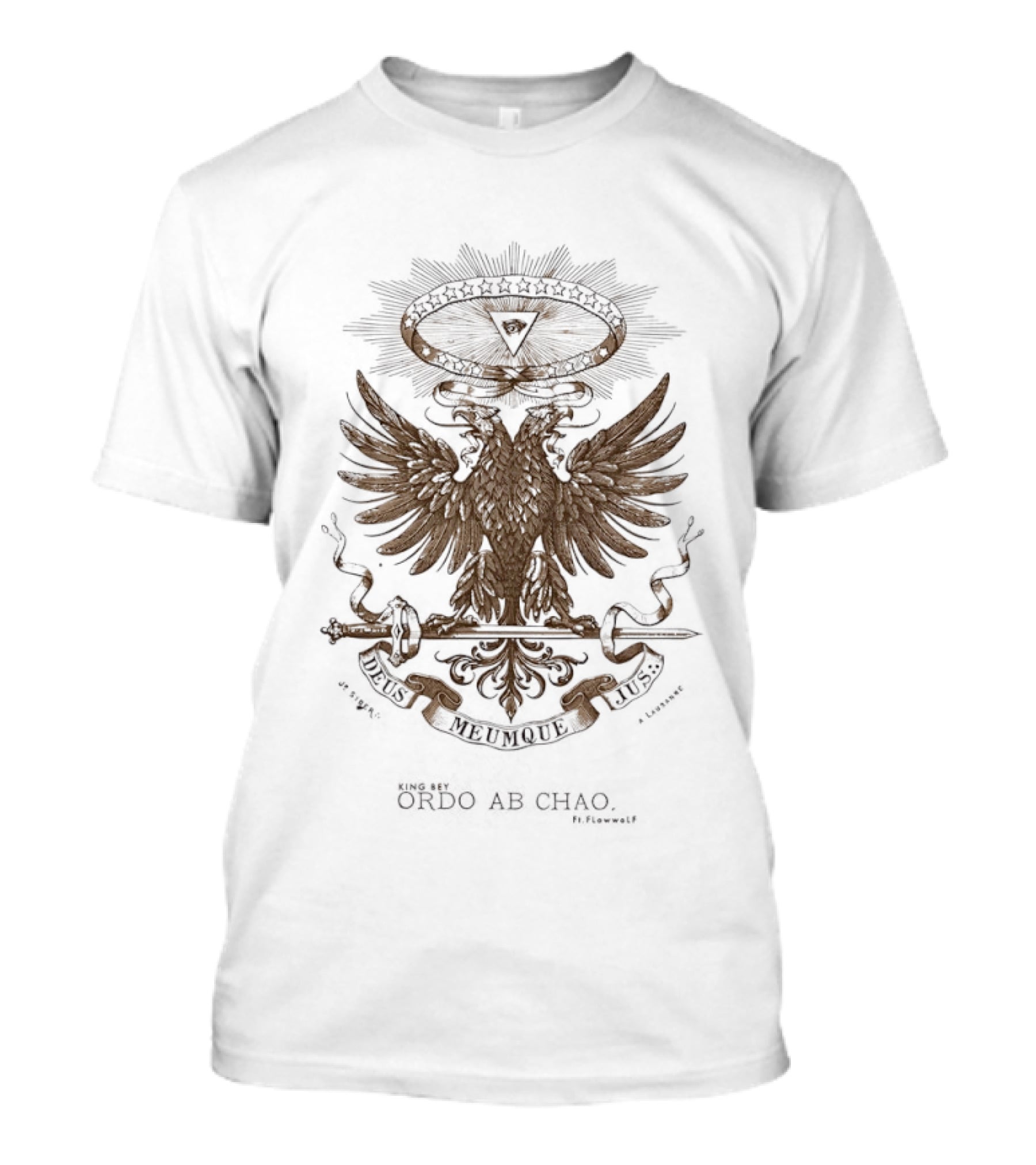 King Bey Ordo Ab Chao Deus Meumque Jus Eagle Emblem With Triangle T-Shirt