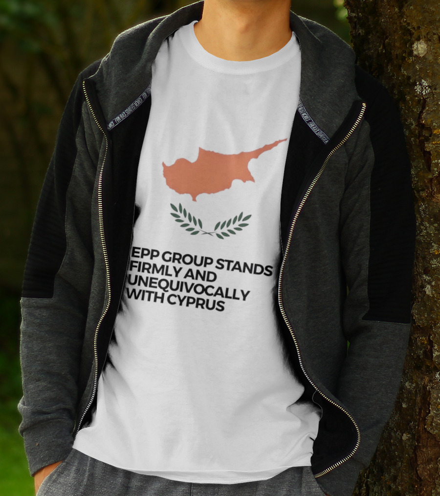 EPP Group Stands Firmly And Unequivocally With Cyprus Map Laurel Wreath T-Shirt