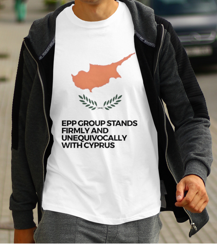 EPP Group Stands Firmly And Unequivocally With Cyprus Map Laurel Wreath T-Shirt