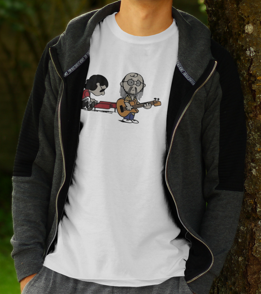 Steely Dan Musician Cartoon Crossover With Peanuts Characters Charlie Brown T-Shirt