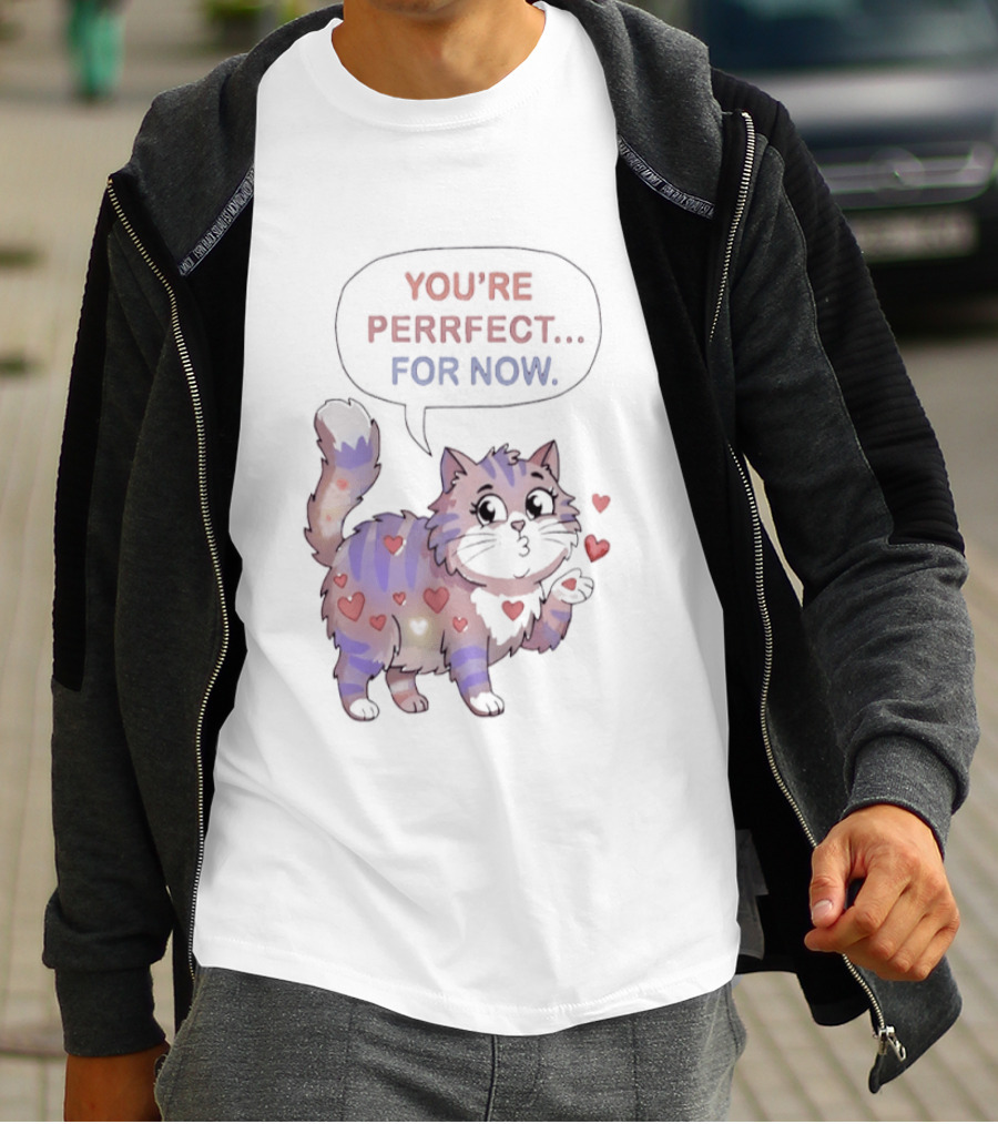 You're Perrfect For Now Love Cat Hearts T-Shirt