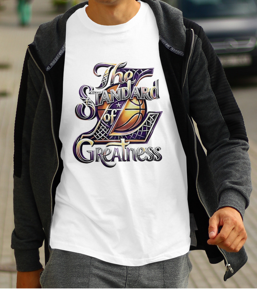 The Standard Of Greatness Gold Basketball Trophy Lakers T-Shirt