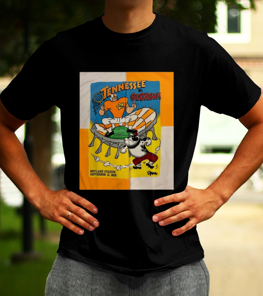 Tennessee Vs Georgia Neyland Stadium September 13 2025 Cartoon Bulldogs Volunteers T-Shirt