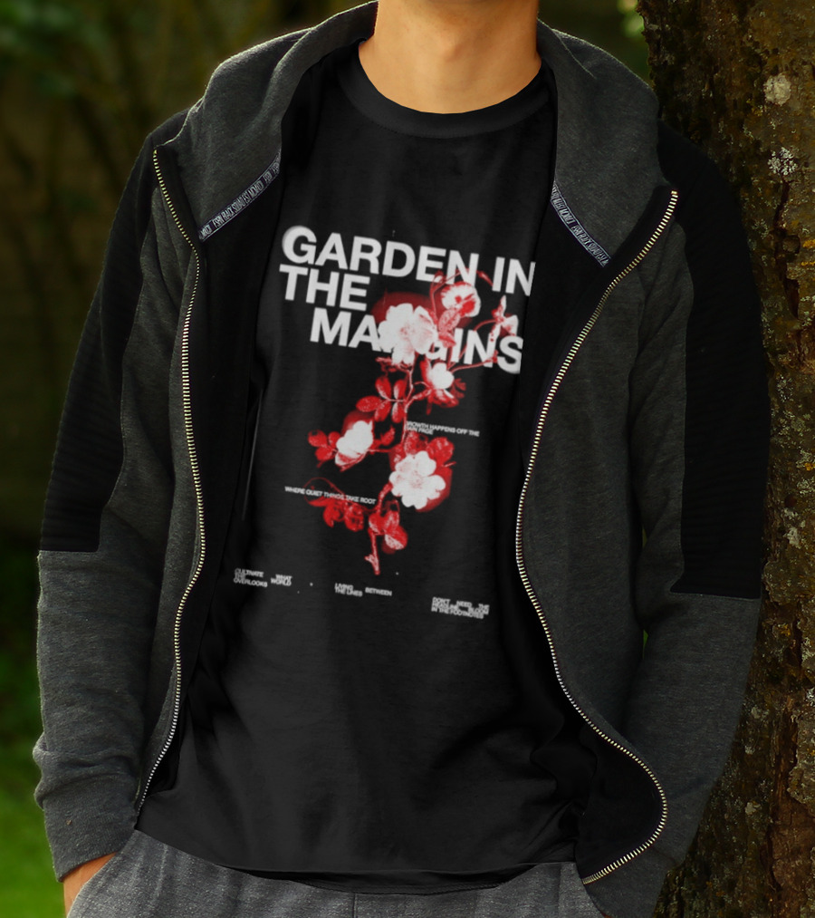Garden In The Margins Growth Happens Off The Main Page Blossoming Floral Motif T-Shirt