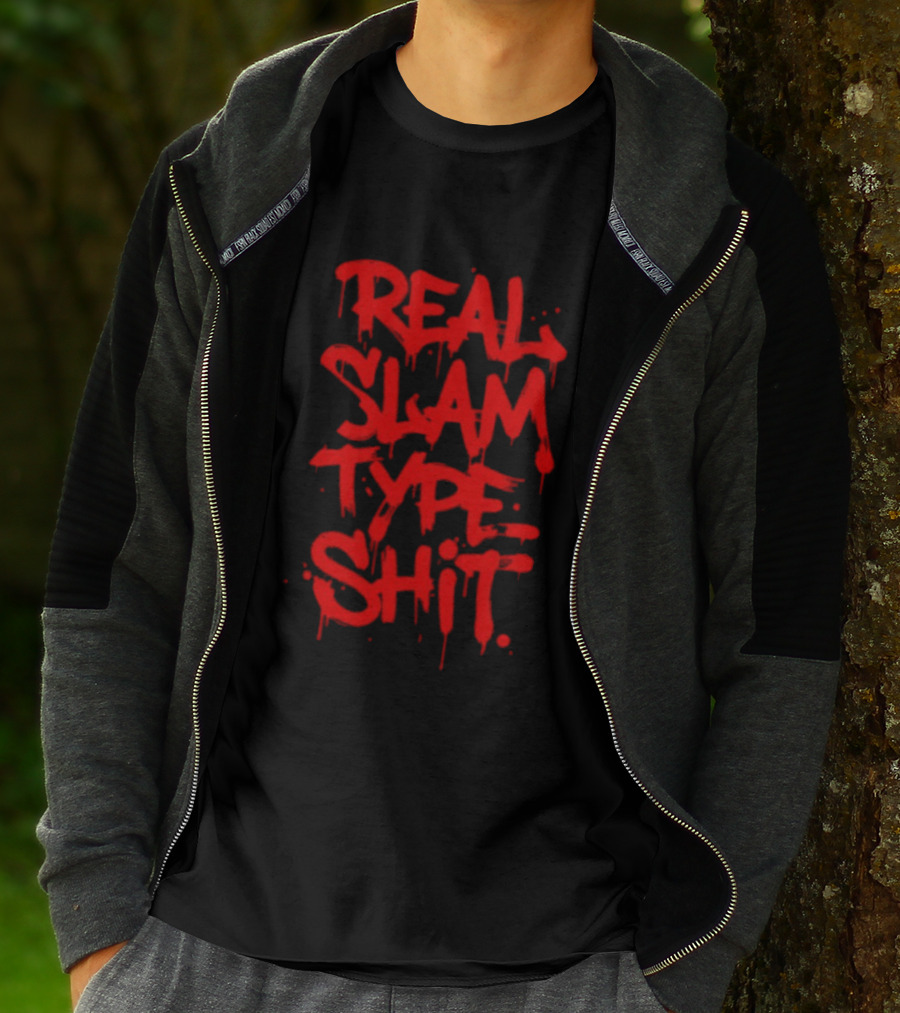 REAL SLAM TYPE SHIT Graffiti Style Red Drip T-Shirt