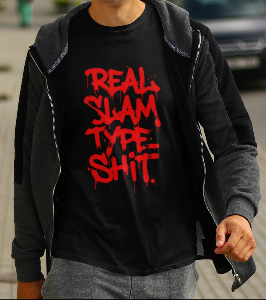 REAL SLAM TYPE SHIT Graffiti Style Red Drip T-Shirt