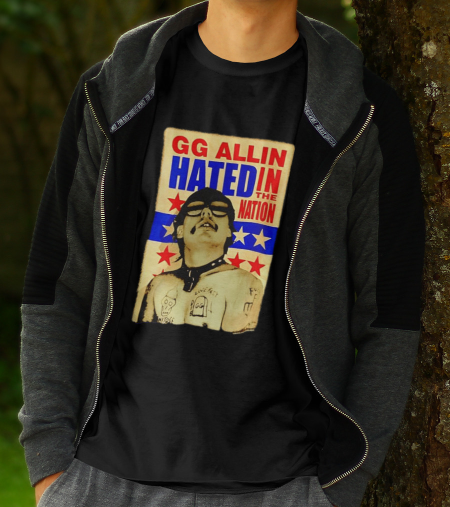 GG Allin Hated In The Nation Live Fast Tattoo Stars T-Shirt