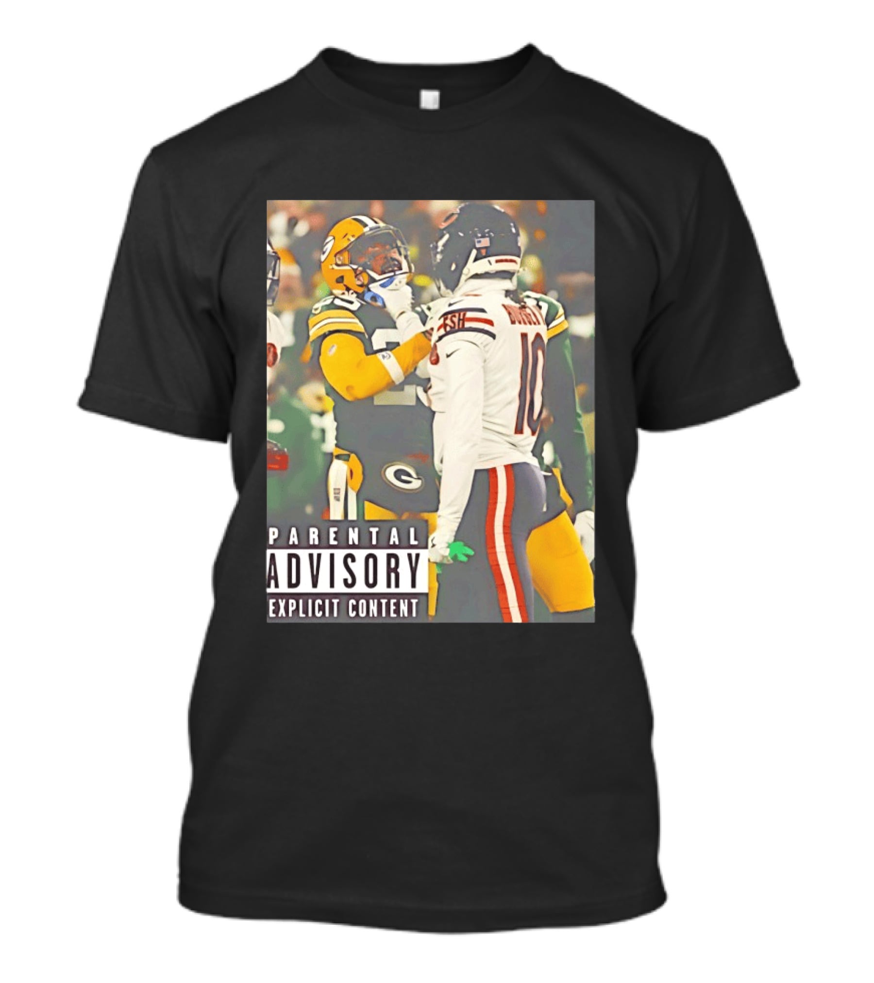 Green Bay Packers Vs Chicago Bears Rivalry Parental Advisory Explicit Content T-Shirt